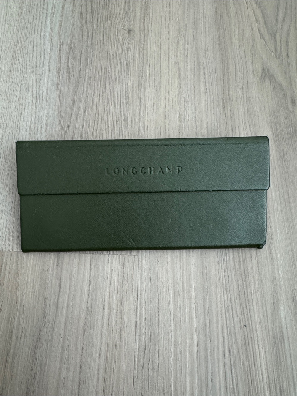 Longchamp Dark Green Sunglasses Leather Case